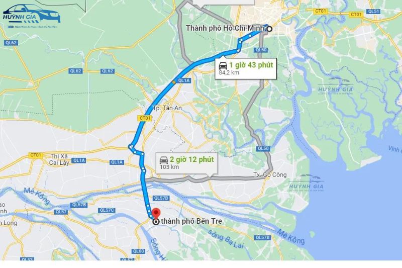 Bến Tre cách Sài Gòn bao nhiêu km?