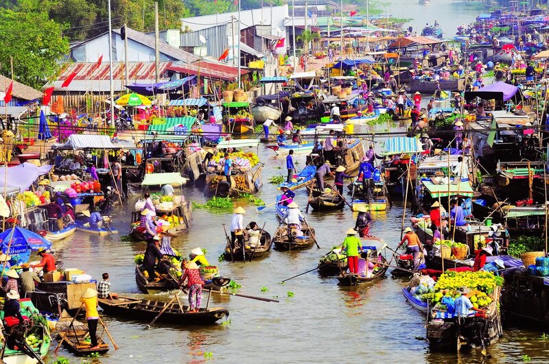 Chợ nổi ngày Tết ở Miền Tây Nam Bộ