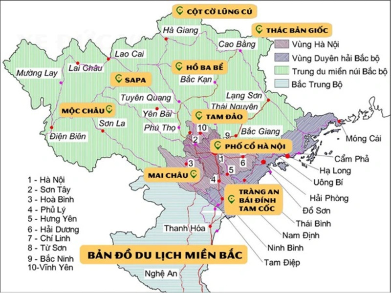 Cập nhật bản đồ du lịch Việt Nam năm 2024